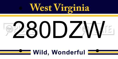 280DZW West Virginia License Plate