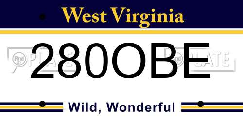 280OBE West Virginia License Plate