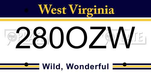 280OZW West Virginia License Plate