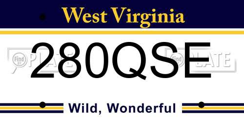 280QSE West Virginia License Plate