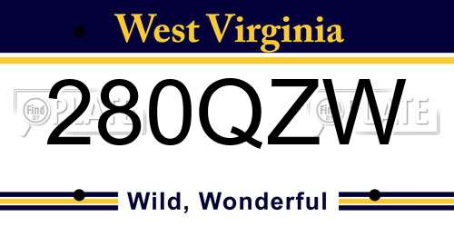 280QZW West Virginia License Plate