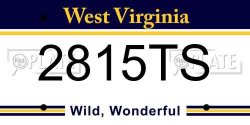 2815TS West Virginia License Plate