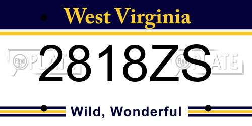 2818ZS West Virginia License Plate