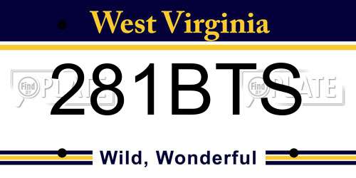 281BTS West Virginia License Plate