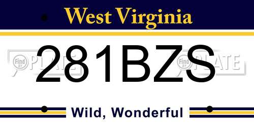 281BZS West Virginia License Plate