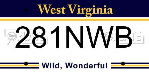 281NWB West Virginia License Plate
