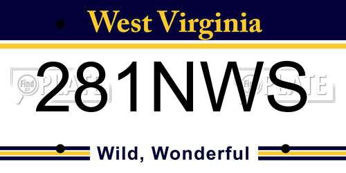 281NWS West Virginia License Plate