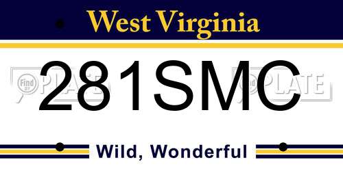 281SMC West Virginia License Plate