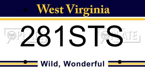 281STS West Virginia License Plate