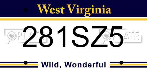 281SZ5 West Virginia License Plate