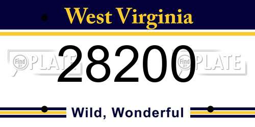 28200 West Virginia License Plate