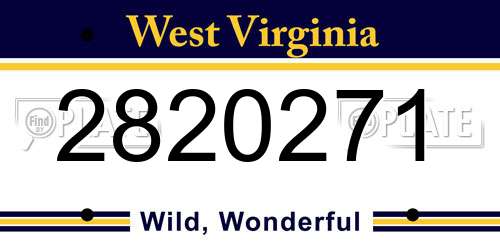 2820271 West Virginia License Plate