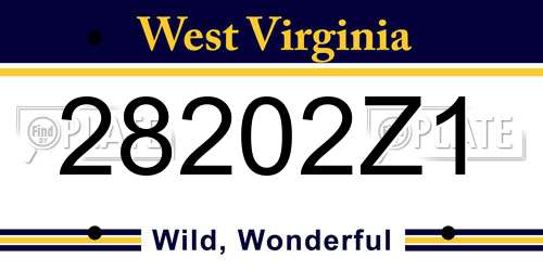 28202Z1 West Virginia License Plate