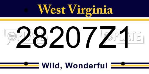 28207Z1 West Virginia License Plate