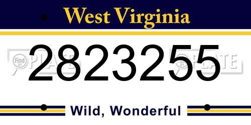 2823255 West Virginia License Plate