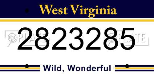 2823285 West Virginia License Plate