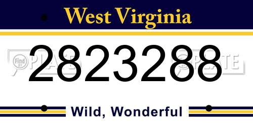 2823288 West Virginia License Plate