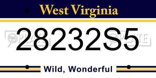 28232S5 West Virginia License Plate