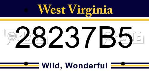 28237B5 West Virginia License Plate