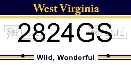 2824GS West Virginia License Plate