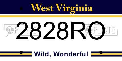 2828RO West Virginia License Plate