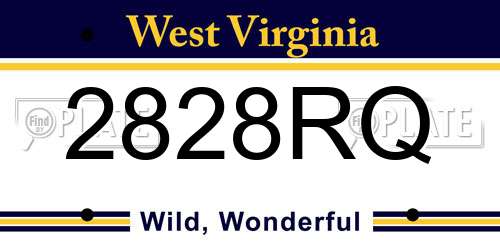 2828RQ West Virginia License Plate