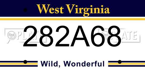 282A68 West Virginia License Plate
