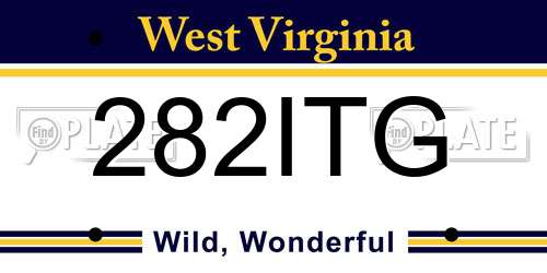 282ITG West Virginia License Plate