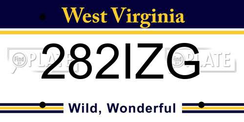 282IZG West Virginia License Plate