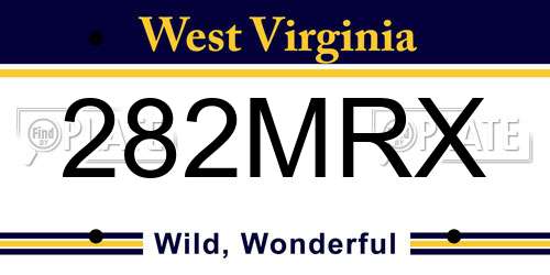 282MRX West Virginia License Plate
