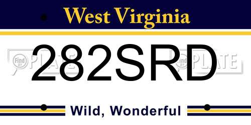 282SRD West Virginia License Plate