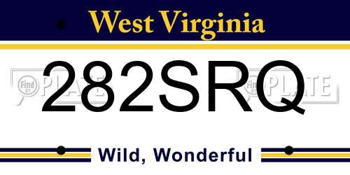 282SRQ West Virginia License Plate