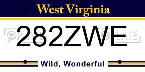 282ZWE West Virginia License Plate