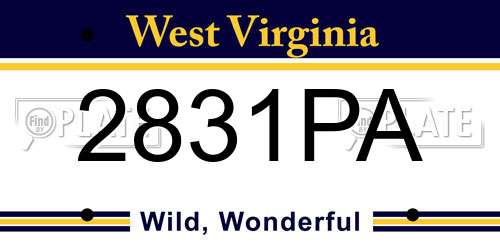 2831PA West Virginia License Plate