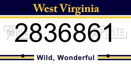 2836861 West Virginia License Plate