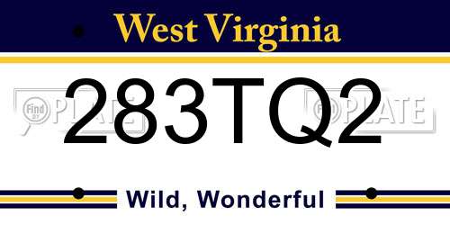 283TQ2 West Virginia License Plate
