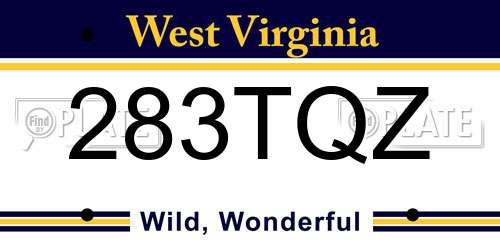 283TQZ West Virginia License Plate