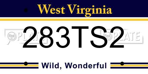 283TS2 West Virginia License Plate