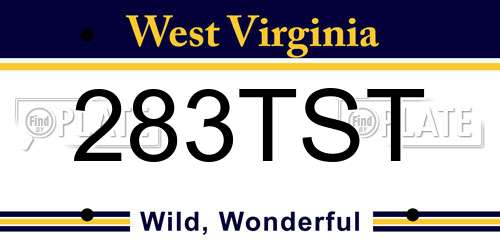 283TST West Virginia License Plate