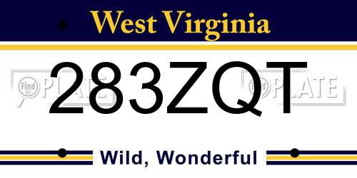 283ZQT West Virginia License Plate