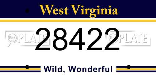 28422 West Virginia License Plate