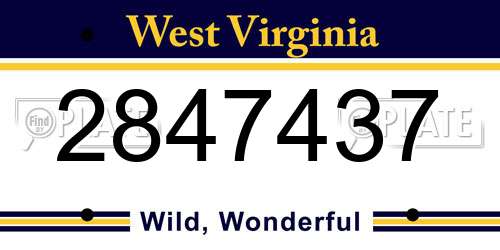 2847437 West Virginia License Plate