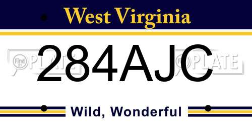 284AJC West Virginia License Plate