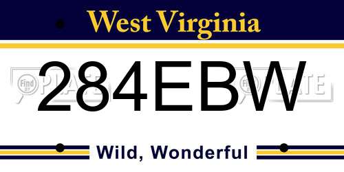 284EBW West Virginia License Plate