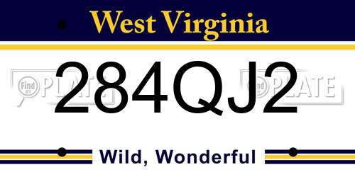 284QJ2 West Virginia License Plate