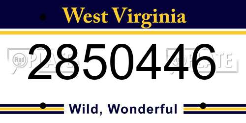 2850446 West Virginia License Plate