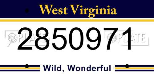 2850971 West Virginia License Plate