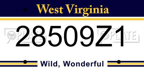 28509Z1 West Virginia License Plate