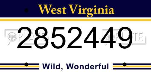 2852449 West Virginia License Plate