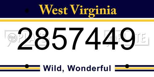 2857449 West Virginia License Plate